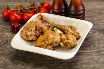 Rabbit stew in spicy sauce