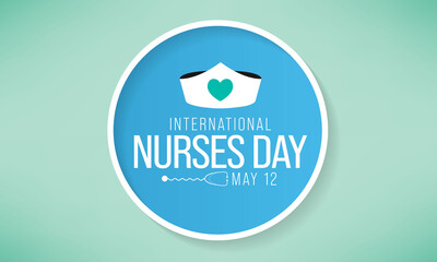 International Nurses day is observed around the world on 12 May of each year, to mark the contributions that nurses make to society. Vector illustration.