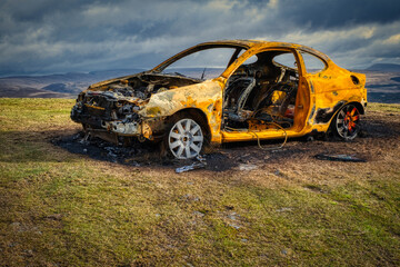 Fototapeta na wymiar Burned out car