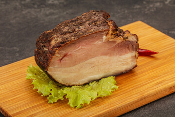 Homemade Smoked pork peat with spices
