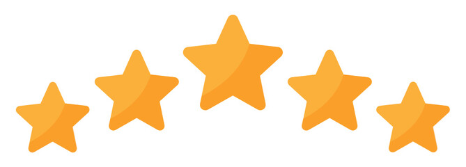 Five stars icon isolated on white background. Stars rating review icon for website and mobile apps. Vector illustration