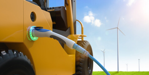 Forklift Truckcharges With Electric Recharging