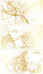 Aveiro, Almada and Agualva Cacem Portugal City Map Set.