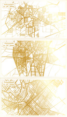 Gujranwala, Faisalabad and Bahawalpur Pakistan City Map Set.