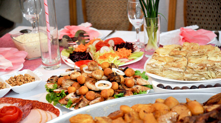 various catering food on a table