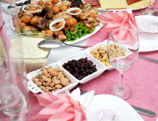 various catering food on a table