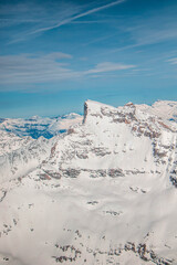 swiss landscape from helicopter