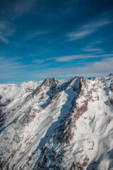 swiss landscape from helicopter