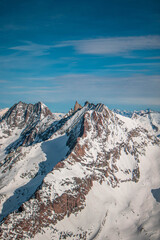 swiss landscape from helicopter