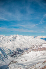 swiss landscape from helicopter
