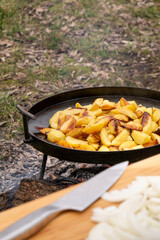 potatoes on a grill
