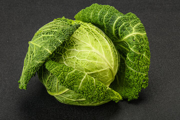 Fototapeta premium Organic Savoy Cabbage for cooking