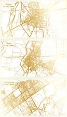 Jhang, Islamabad and Gujrat Pakistan City Map Set.