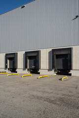 empty loading ramps of a warehouse. cargo loading bay.