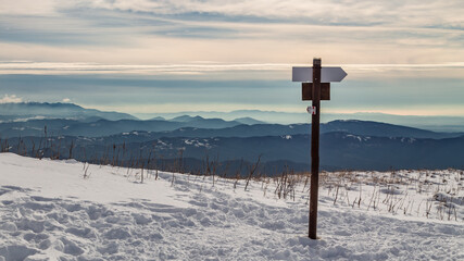 On the Matajur in a winter day