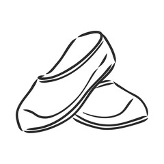 Trendy old cozy styled rainy wellie isolated on white background. Freehand outline ink hand drawn icon symbol sketchy in art scribble retro style pen on paper. Side closeup view with space for text