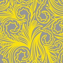 GREY SEAMLESS BACKGROUND WITH YELLOW PATTERN