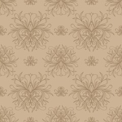 BEIGE SEAMLESS BACKGROUND WITH BROWN MONOGRAMS