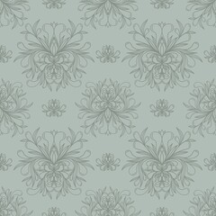 OLIVE SEAMLESS BACKGROUND WITH DARK GREEN MONOGRAMS