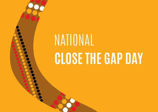 National Close The Gap Day Vector. Health Equity Of Australia’s Indigenous People Illustration. Boomerang Detail On A Orange Background Vector. The Third Thursday Of March. Important Day