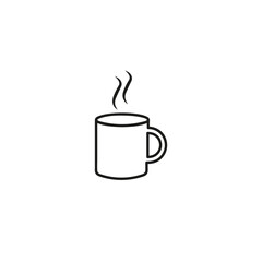 
A cup of hot coffee. Logo icon. Vector illustration