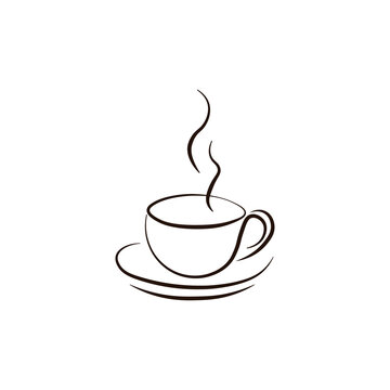 
A cup of hot coffee. Logo icon. Vector illustration