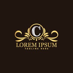 Golden luxury logo design