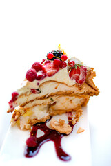 an image of Pavlova cake with berries