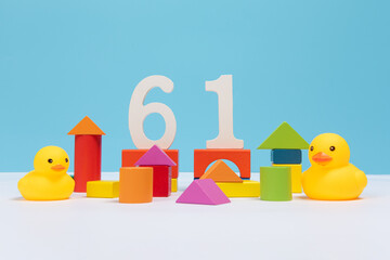 Child's toy  building blocks,children's day background