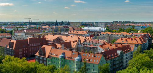 Naklejka na ściany i meble Szczecin cityscape on a sunny day, Poland, Europe.