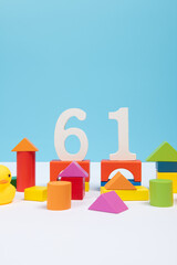 Child's toy  building blocks,children's day background