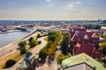Szczecin cityscape on a sunny day, Poland, Europe.
