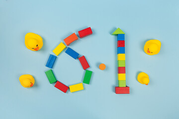 Child's toy  building blocks,children's day background