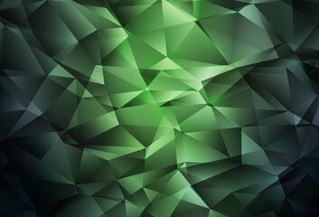 Obraz premium Dark Green vector abstract polygonal template.