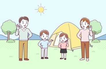 家族でキャンプ