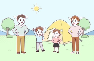 家族でキャンプ