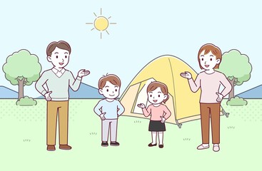 家族でキャンプ