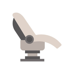 Massage chair design vector symbol icon isolated white silhouette. Spa massage chair equipment health sign therapy icon. Element relaxation armchair cartoon rest furniture. Recliner salon symbol