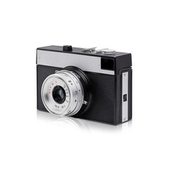 Retro film camera isolated on white background. 