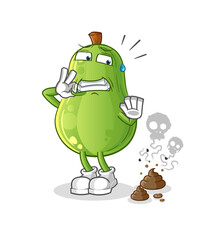 avocado with stinky waste illustration. character vector