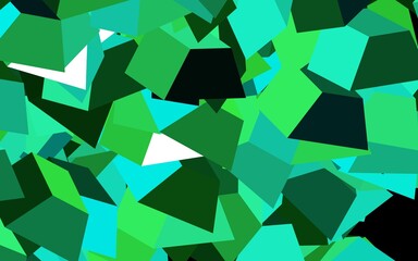 Dark Green vector background with polygonal style.