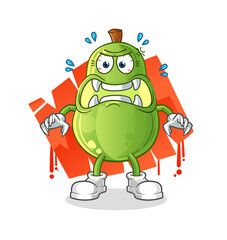 avocado monster vector. cartoon character