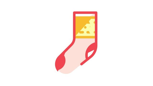 sock foot clothes color icon animation
