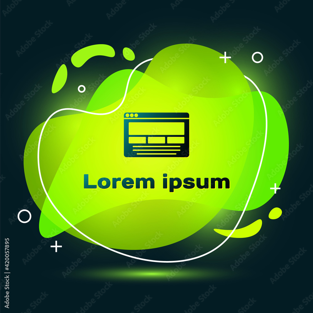 Poster black ui or ux design icon isolated on black background. abstract banner with liquid shapes. vector
