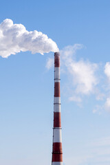 power plant with pipes. concept of environmental pollution, city