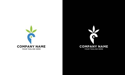  logo leaf cannabis plant and Pin Point for company