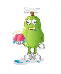 avocado no brain vector. cartoon character