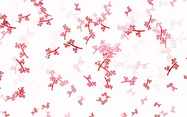 Fototapeta premium Light Red vector doodle pattern with branches.