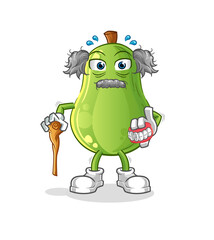 avocado white haired old man. character vector