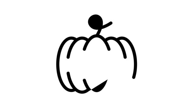 pumpkin vegetable black icon animation